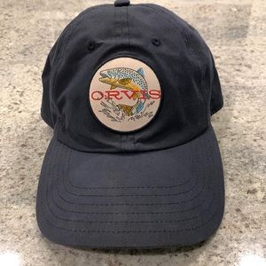 Orvis hat. Navy colored with adjustable strap
